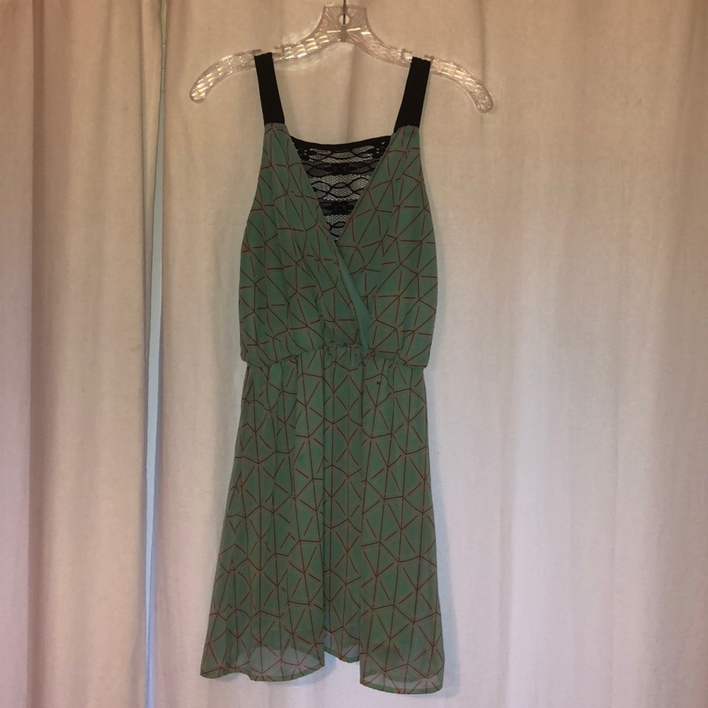 Turquoise printed dress